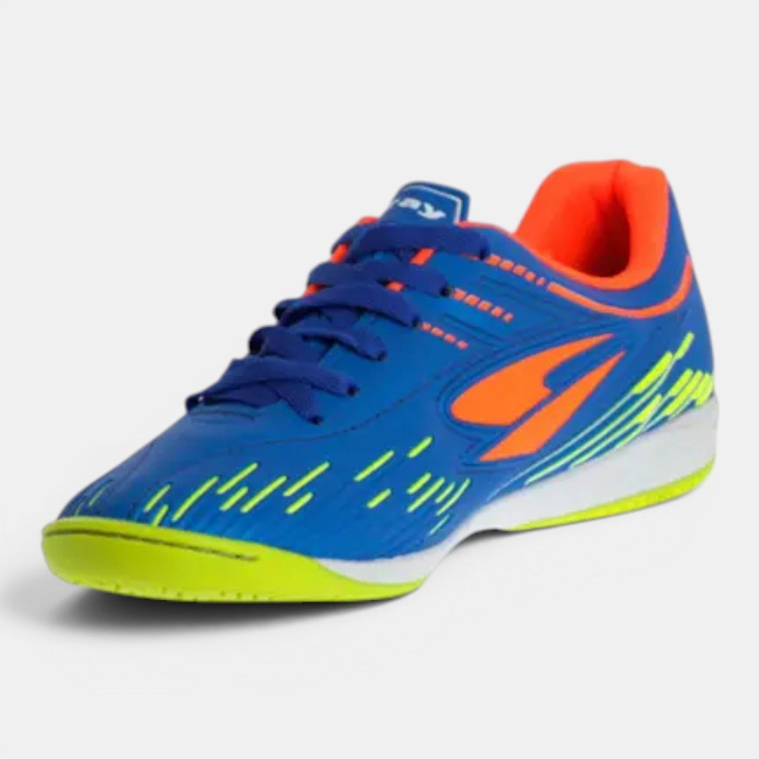 Chuteira Dray Futsal Azul com Laranja Azul 3