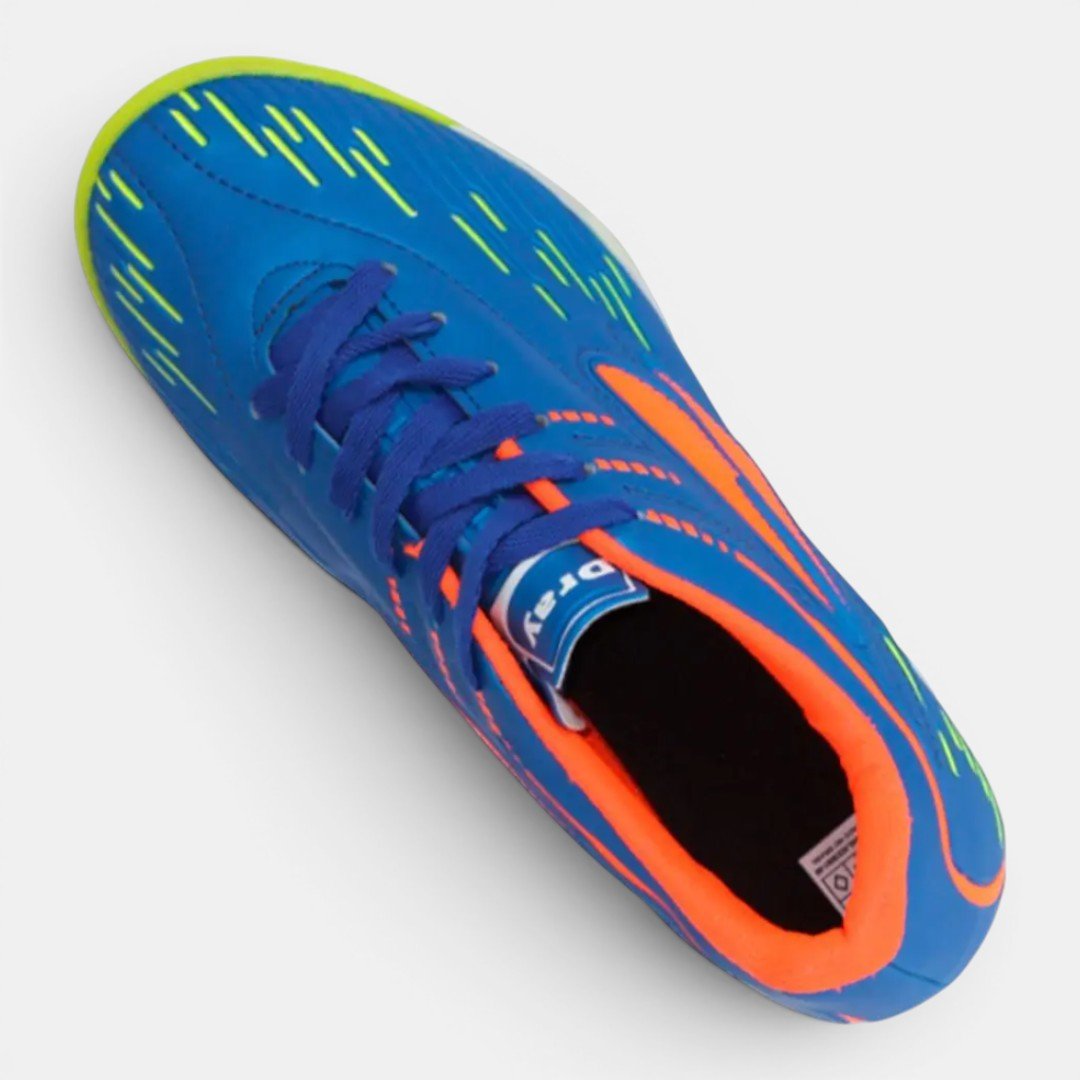 Chuteira Dray Futsal Azul com Laranja Azul 5