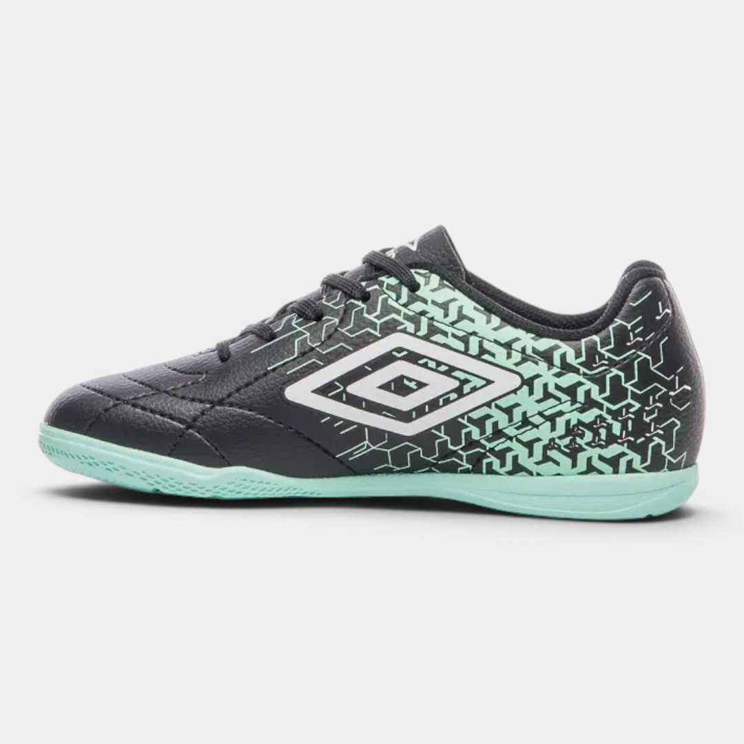Chuteira Futsal Umbro Class Neo Preta com Verde Água Preto/Verde 3