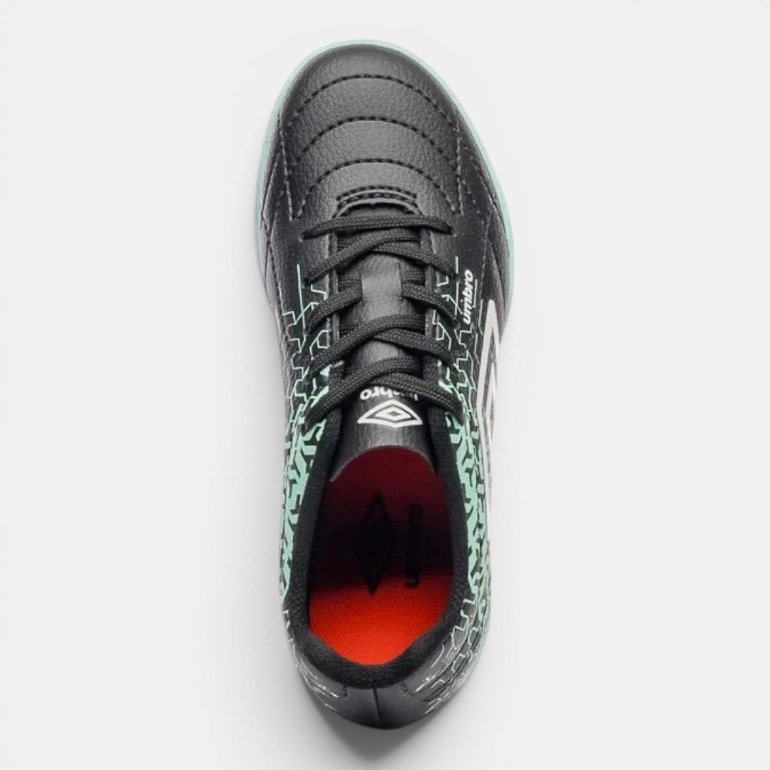 Chuteira Futsal Umbro Class Neo Preta com Verde Água Preto/Verde 5
