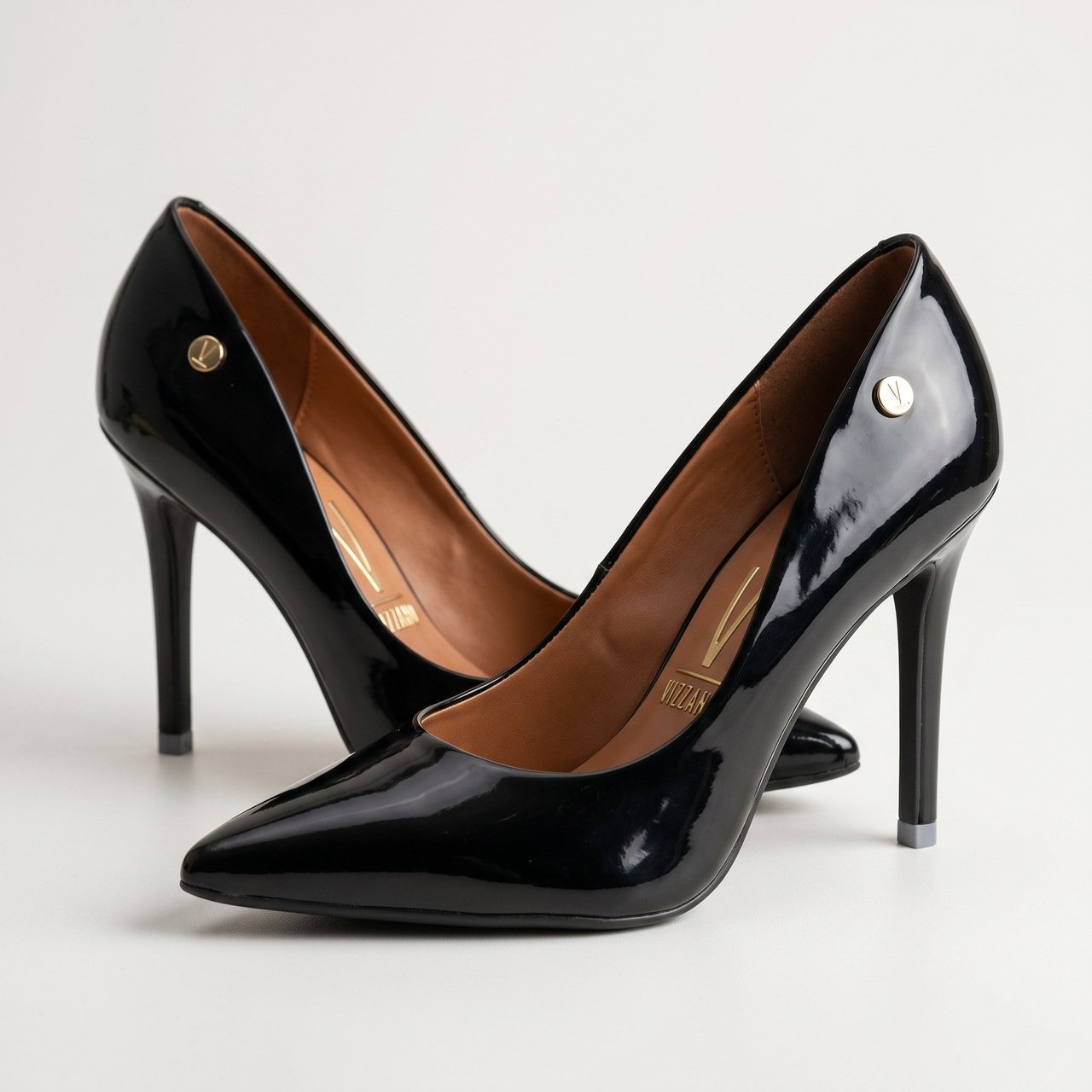 Sapato Scarpin Vizzano Salto Alto Verniz Preto Preto 3