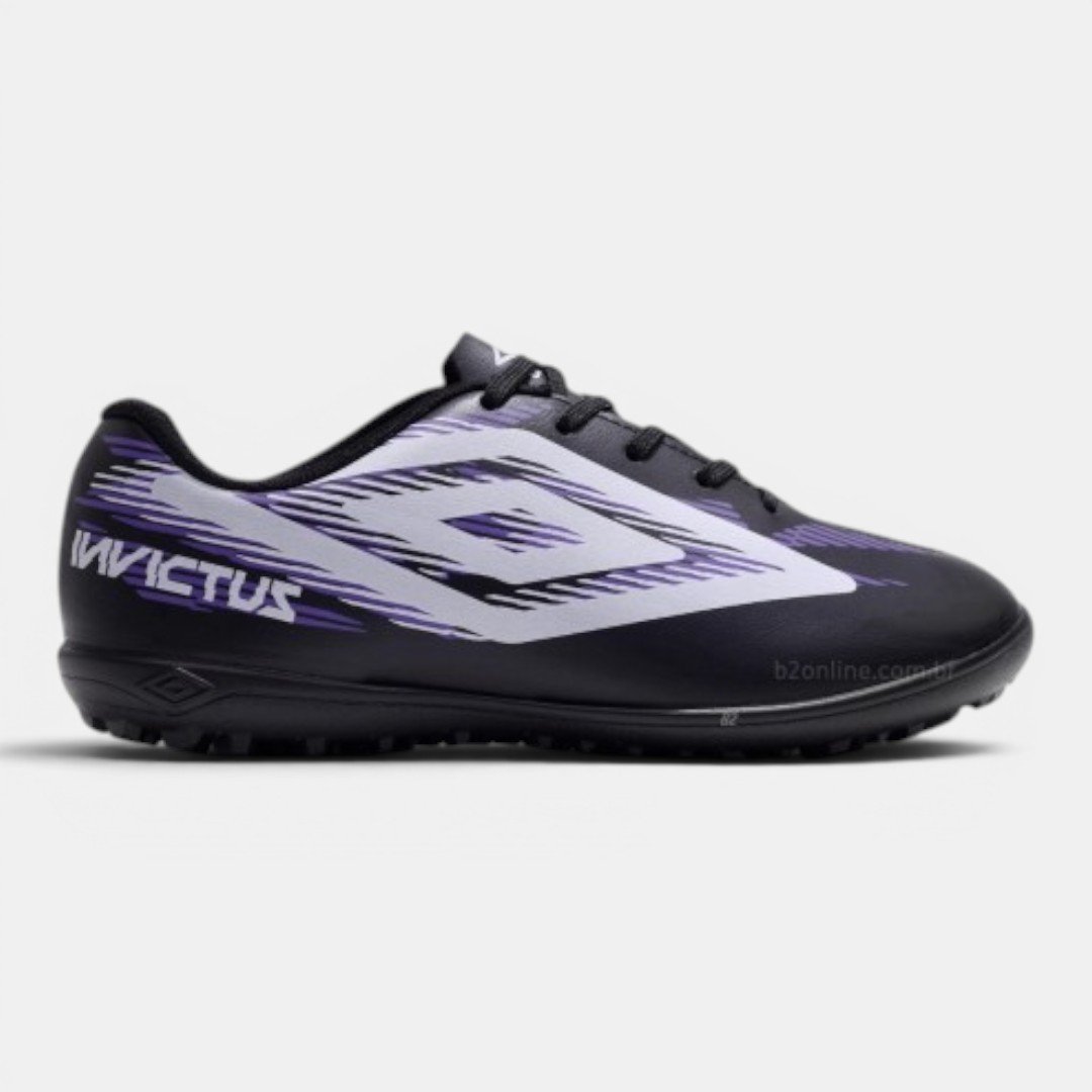 Chuteira Society Umbro Invictus Preta com Roxo