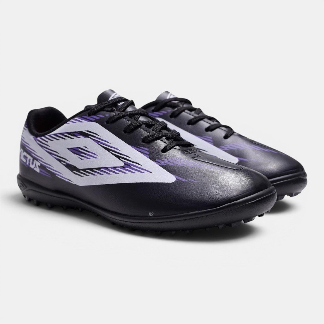 Chuteira Society Umbro Invictus Preta com Roxo Preto/Roxo 2