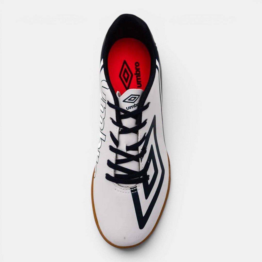 Chuteira Futsal Umbro Kick Branca com Marinho Branco/Azul Marinho 2