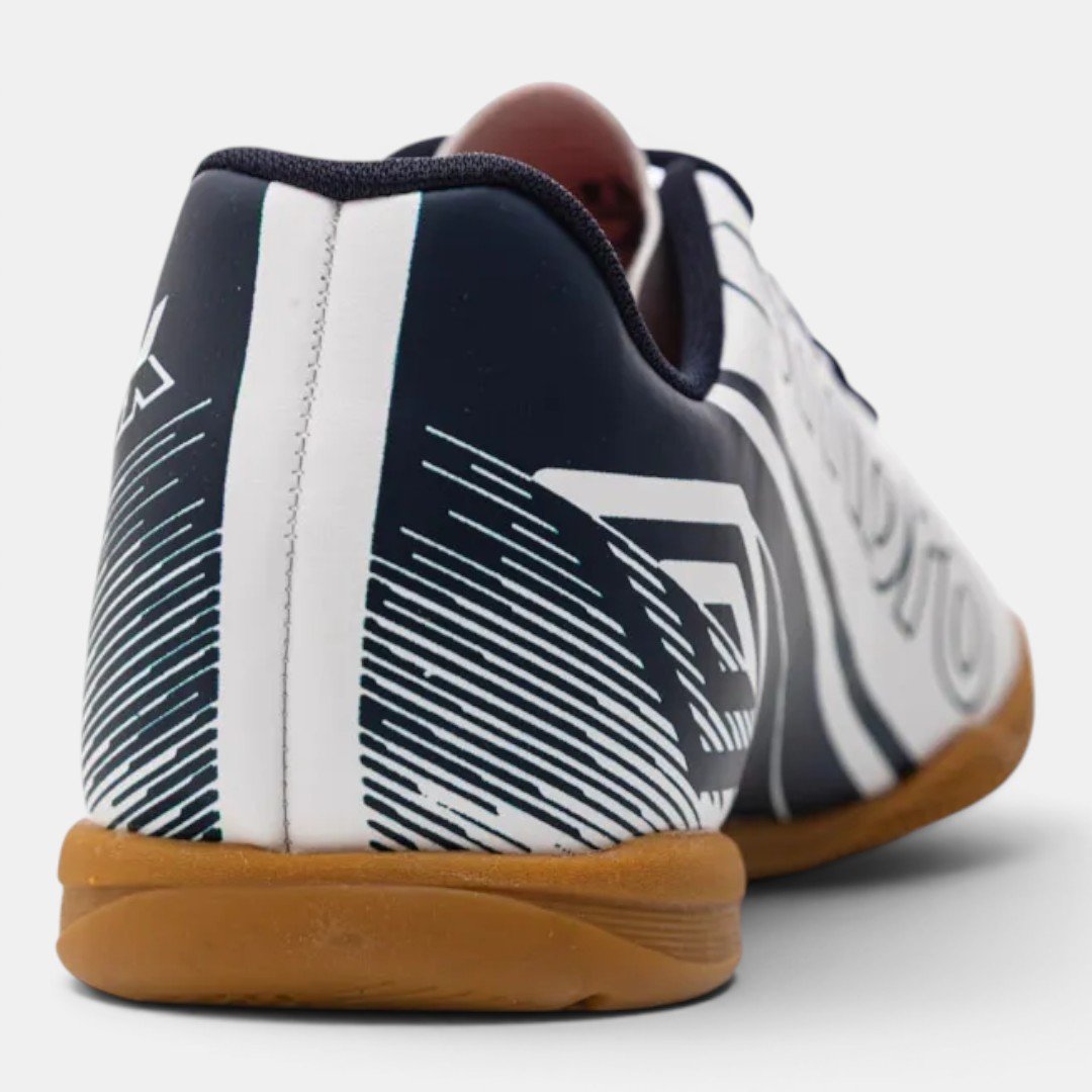 Chuteira Futsal Umbro Kick Branca com Marinho Branco/Azul Marinho 3