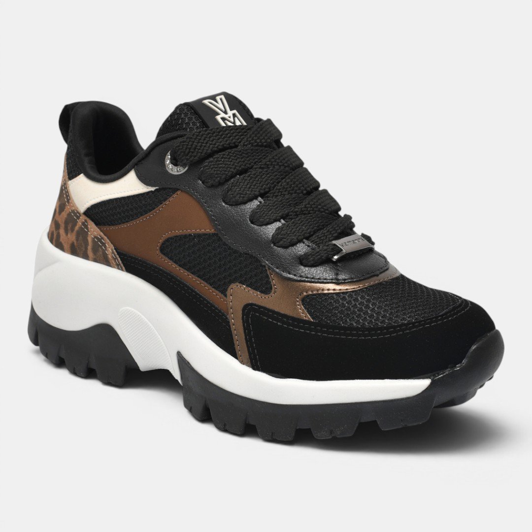 Tênis Via Marte Casual Preto com Bronze Preto 2