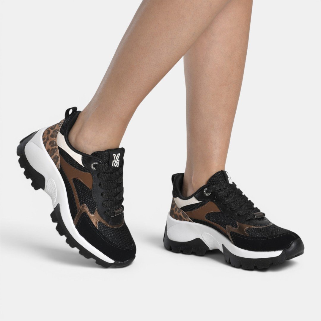 Tênis Via Marte Casual Preto com Bronze Preto 3