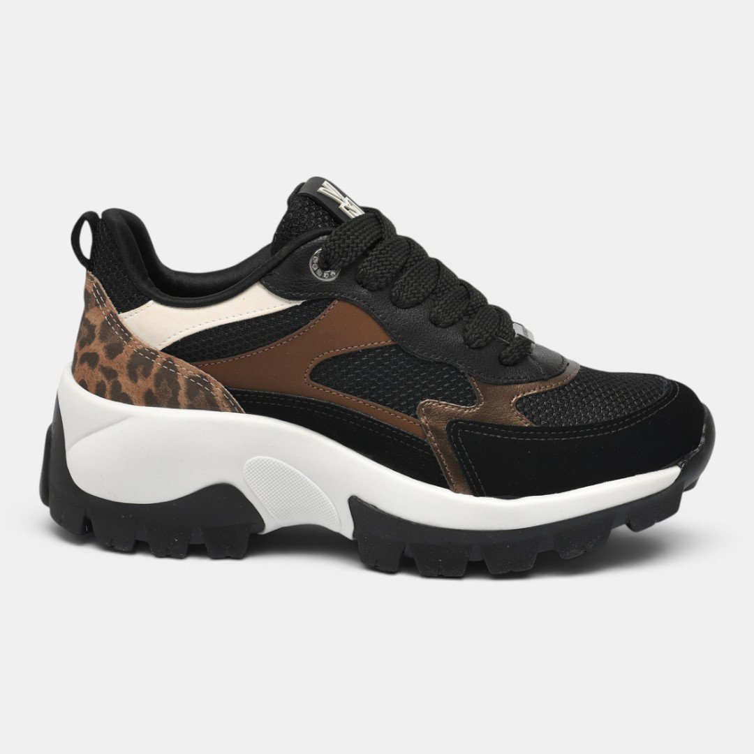 Tênis Via Marte Casual Preto com Bronze