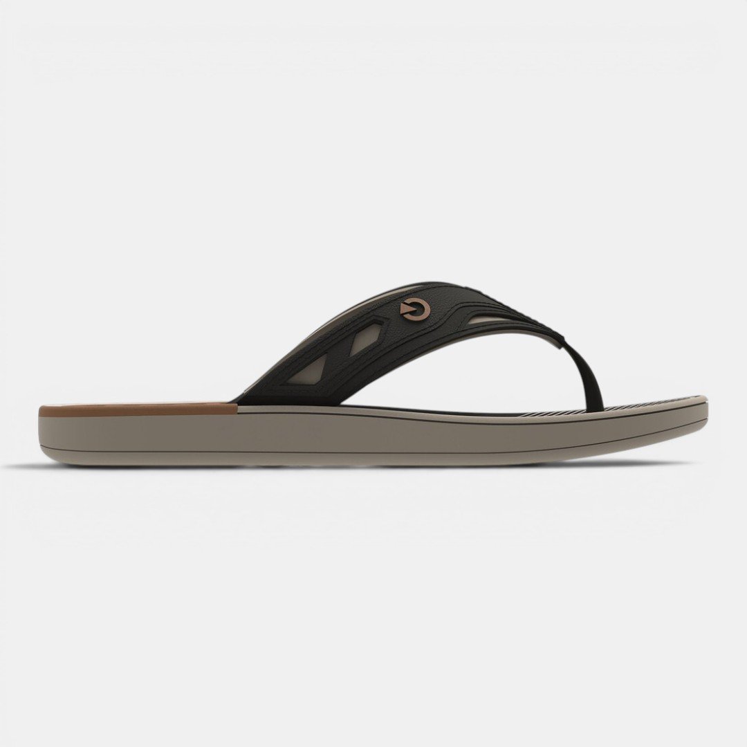 Chinelo Cartago Dallas Masculino Bege com Preto Bege/Preto 3