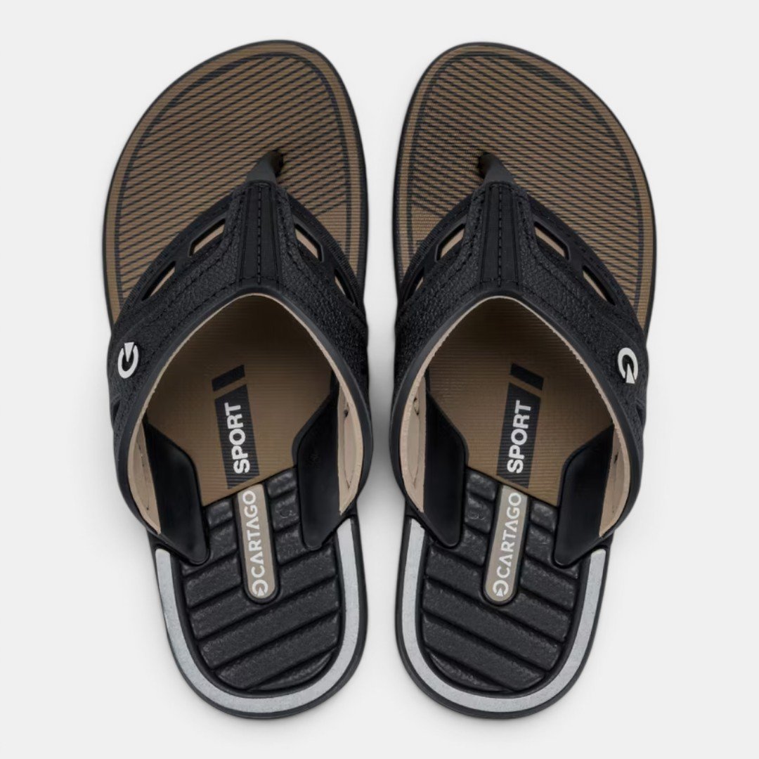 Chinelo De Dedo Infantil Dallas Cartago Preto Preto/Bege 2