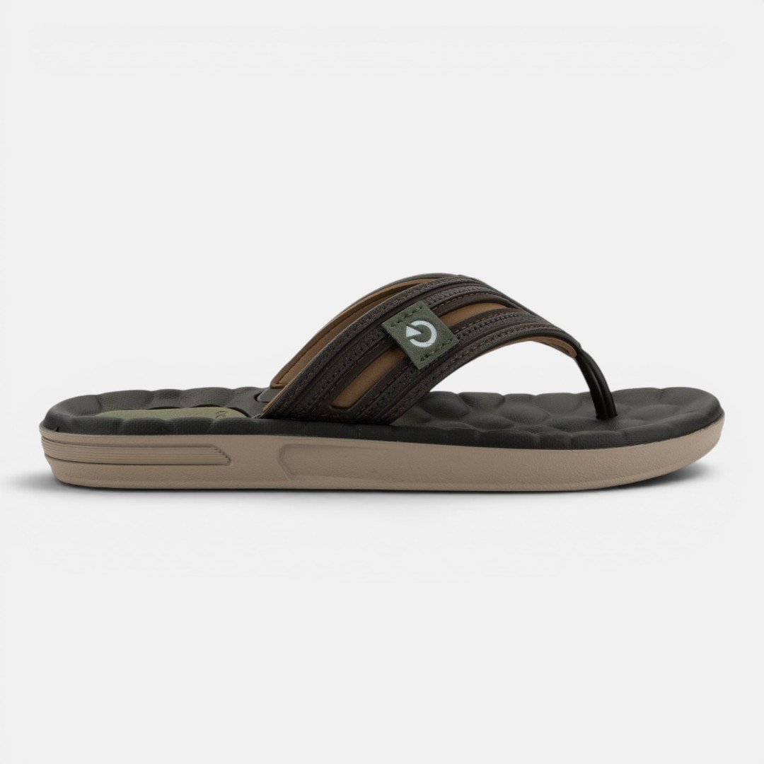 Chinelo Cartago Egeu Iv Maculino Marrom Bege/Verde 2