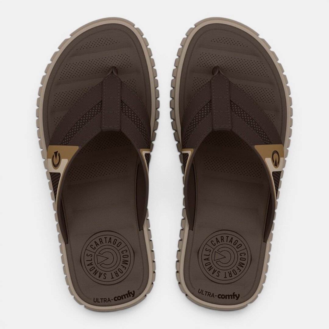 Chinelo Cartago Denver Masculino Marrom Bege/Marrom 3