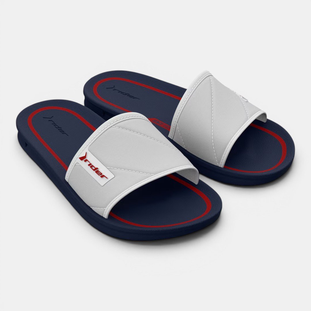 Chinelo Rider Street Slide Azul com Branco