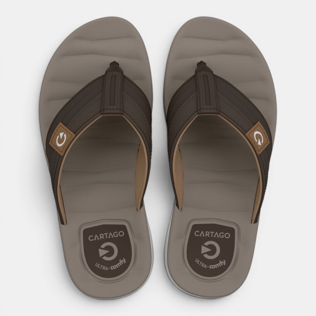 Chinelo Masculino Cartago Sintra II Marrom Cinza/Marrom 2