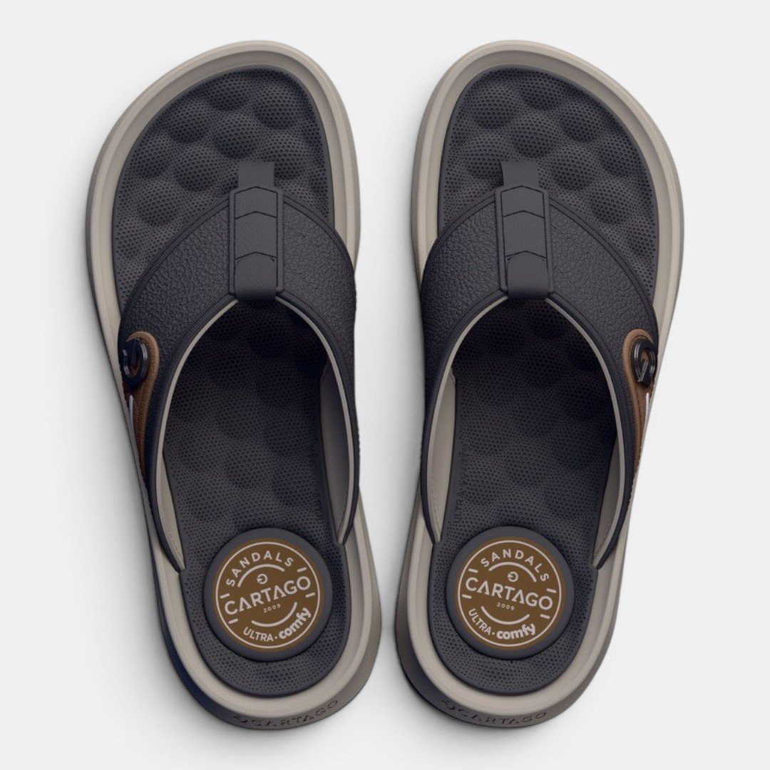 Chinelo Masculino Cartago Santorini VIII Cinza Cinza/Bege 2