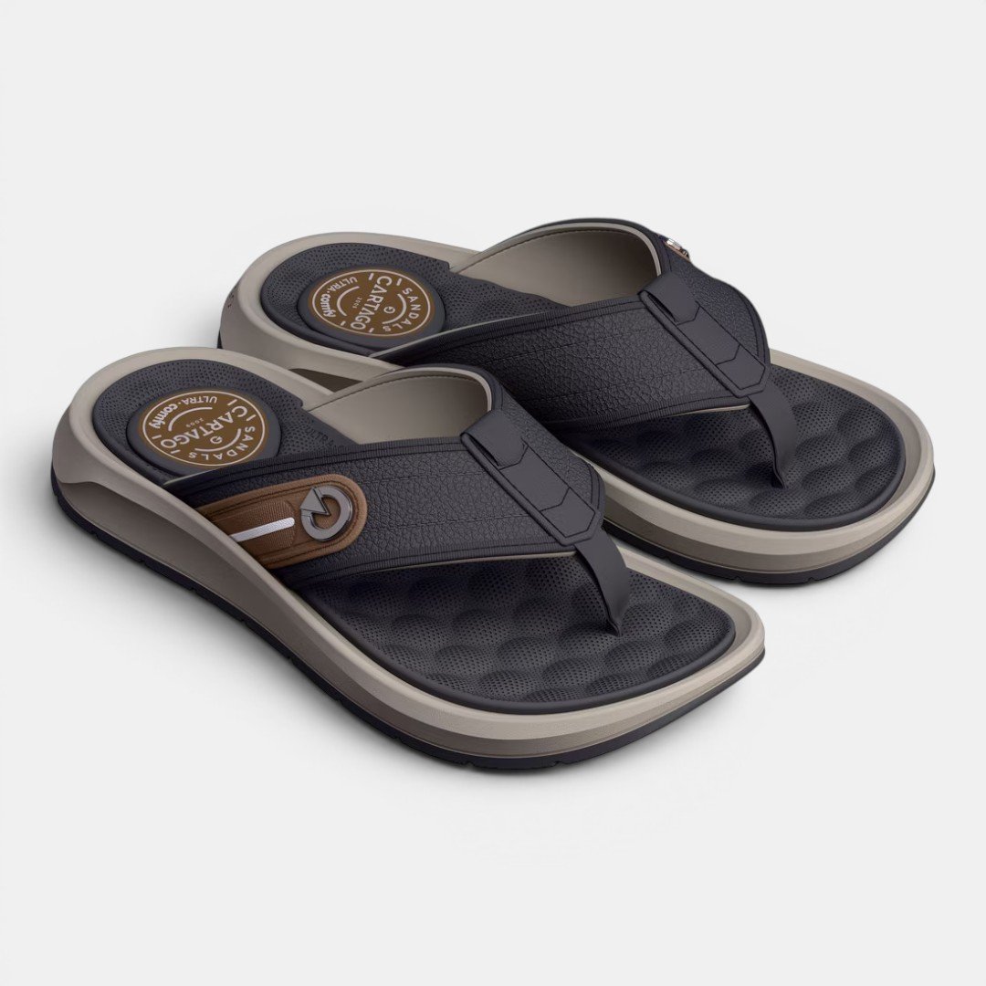 Chinelo Masculino Cartago Santorini VIII Cinza Cinza/Bege 3