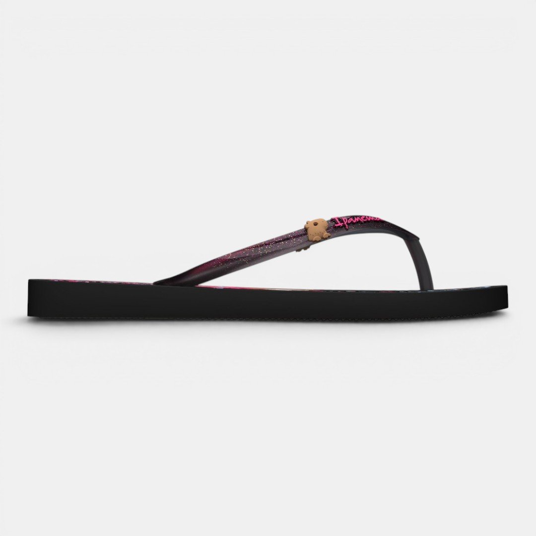Chinelo Ipanema Hype Infantil Capivara Preto Preto/Rosa 3