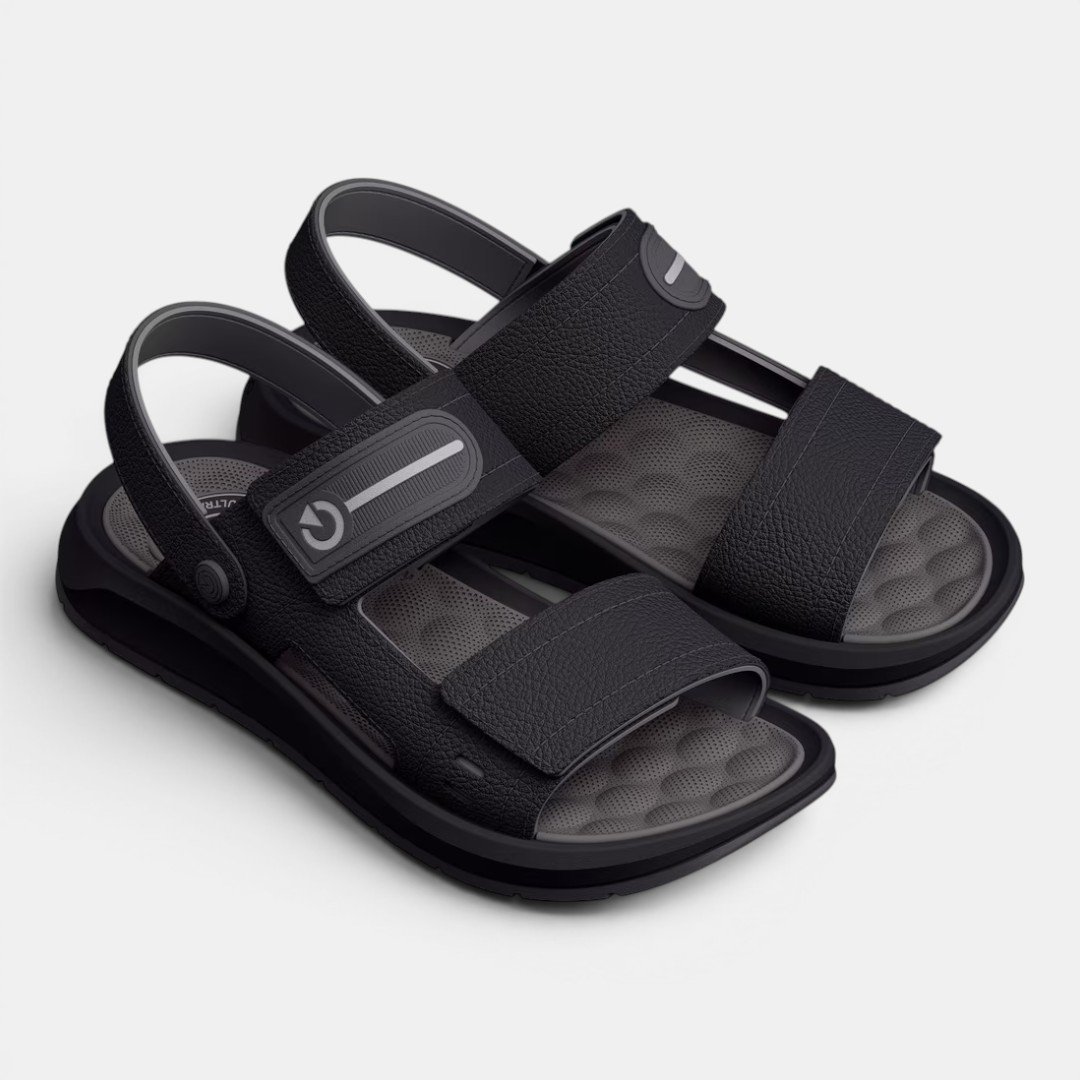 Sandália Masculina Cartago Santorini VIII Preta Preto/Cinza 2