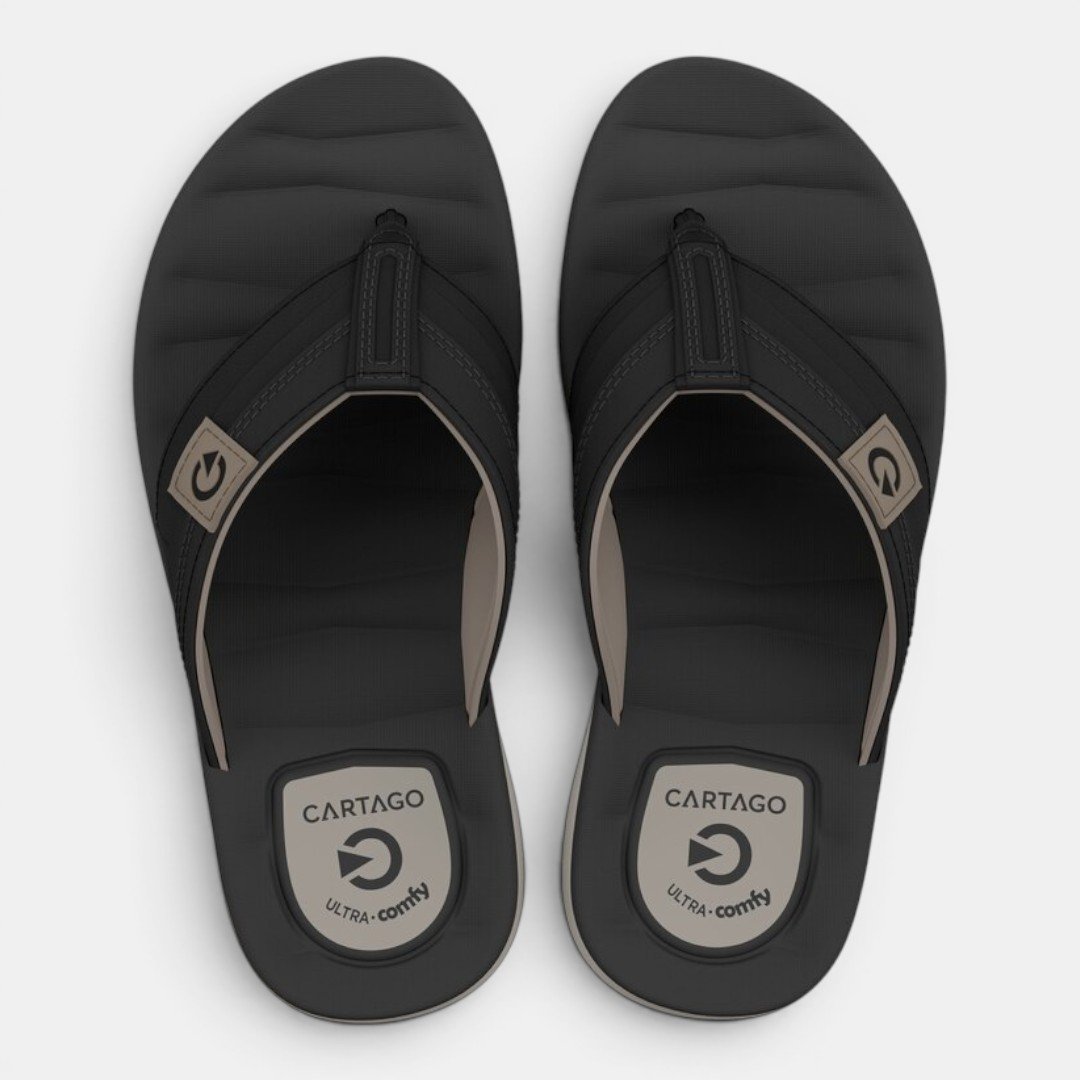 Chinelo Masculino Cartago Sintra II Preto Bege/Preto 2