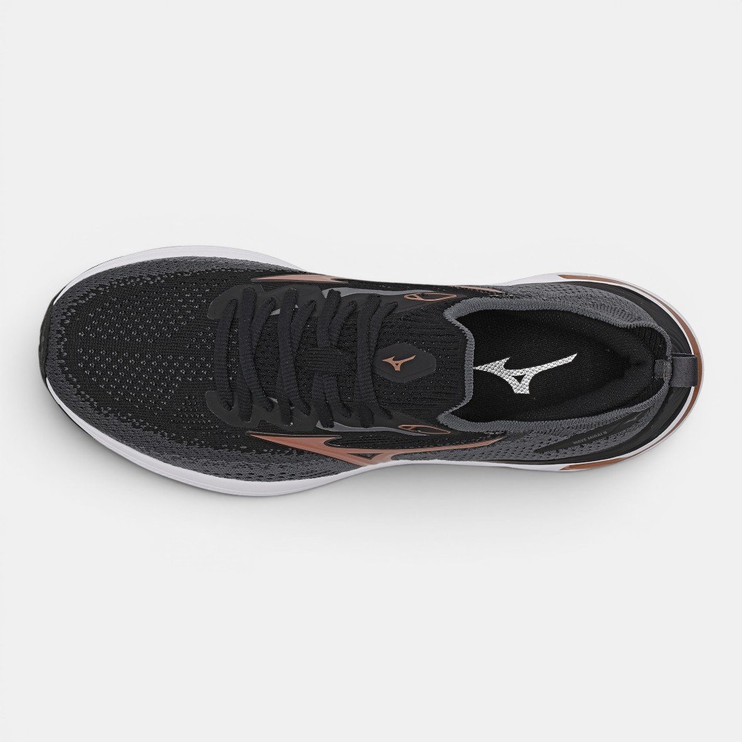 Tênis De Corrida Mizuno Wave Mirai 8 Preto com Rosê Preto/Rosa 5