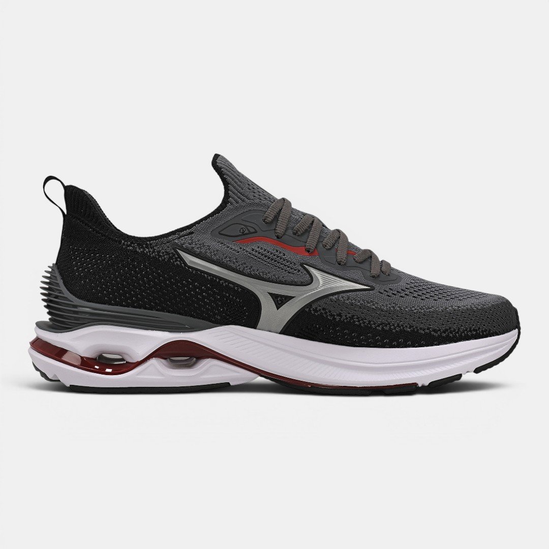 Tênis De Corrida Mizuno Wave Mirai 8 Cinza com Preto Cinza/Preto 4