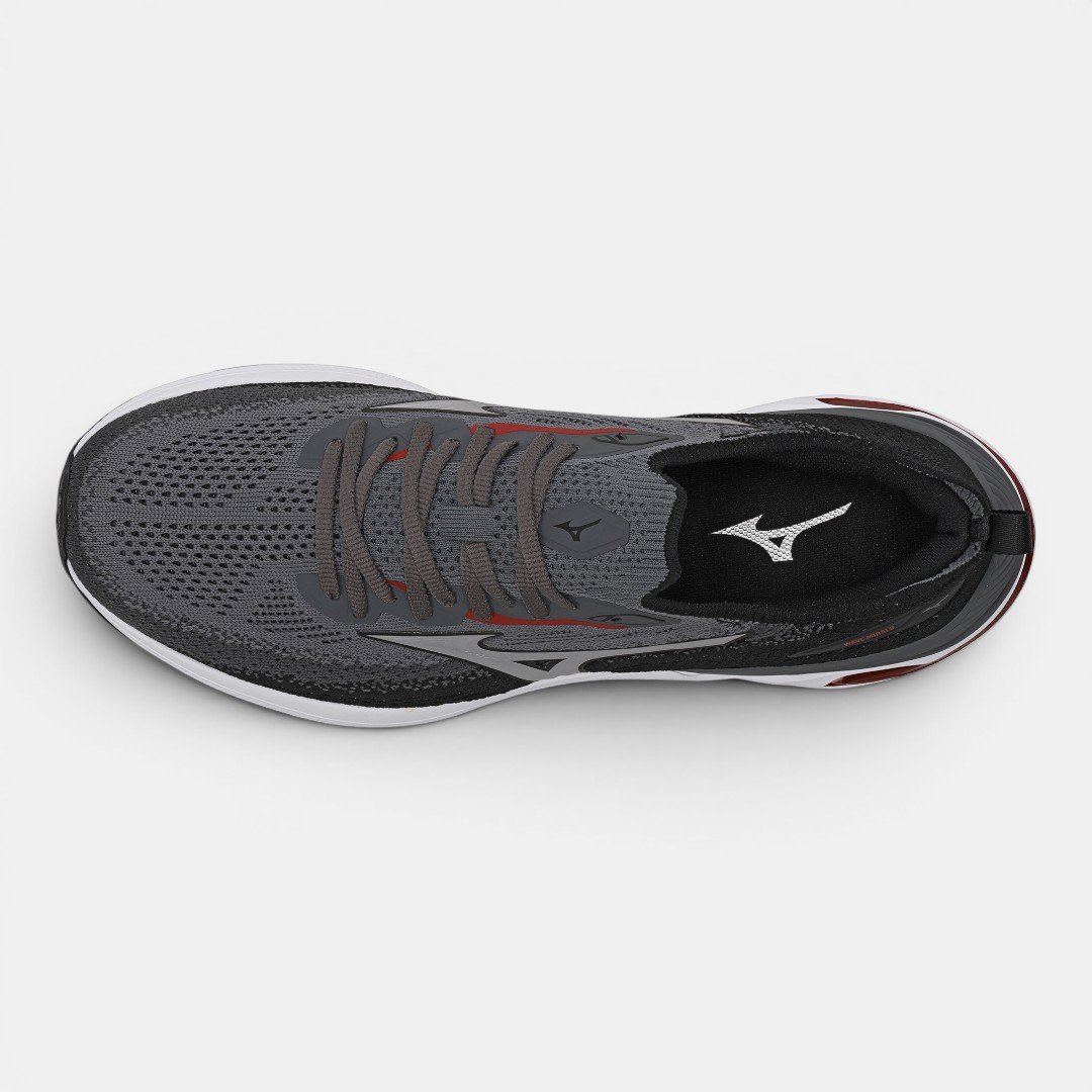 Tênis De Corrida Mizuno Wave Mirai 8 Cinza com Preto Cinza/Preto 5