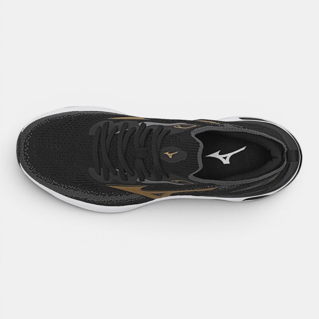 Tênis De Corrida Mizuno Wave Mirai 8 Preto com Dourado Preto/Dourado 5