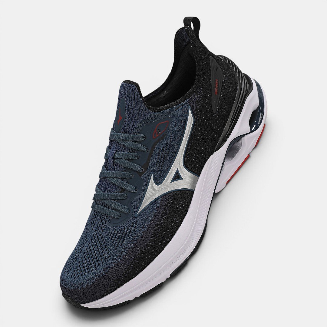 Tênis De Corrida Mizuno Wave Mirai 8 Azul com Preto Azul/Preto 2