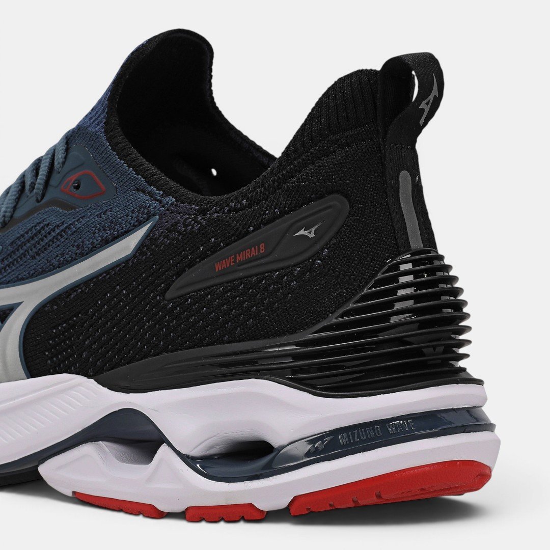 Tênis De Corrida Mizuno Wave Mirai 8 Azul com Preto Azul/Preto 8