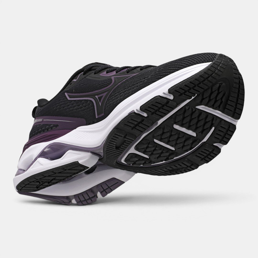 Tênis De Corrida Mizuno Wave Dynasty 8 Preto com Roxo Preto/Roxo 7