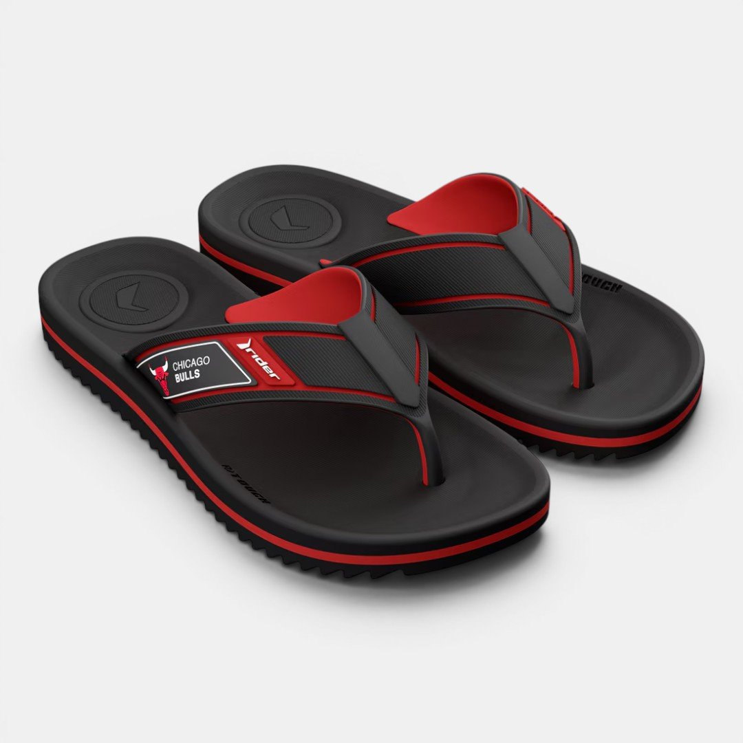 Chinelo Rider Trace Duo NBA Masculino Chicago Bulls Preto