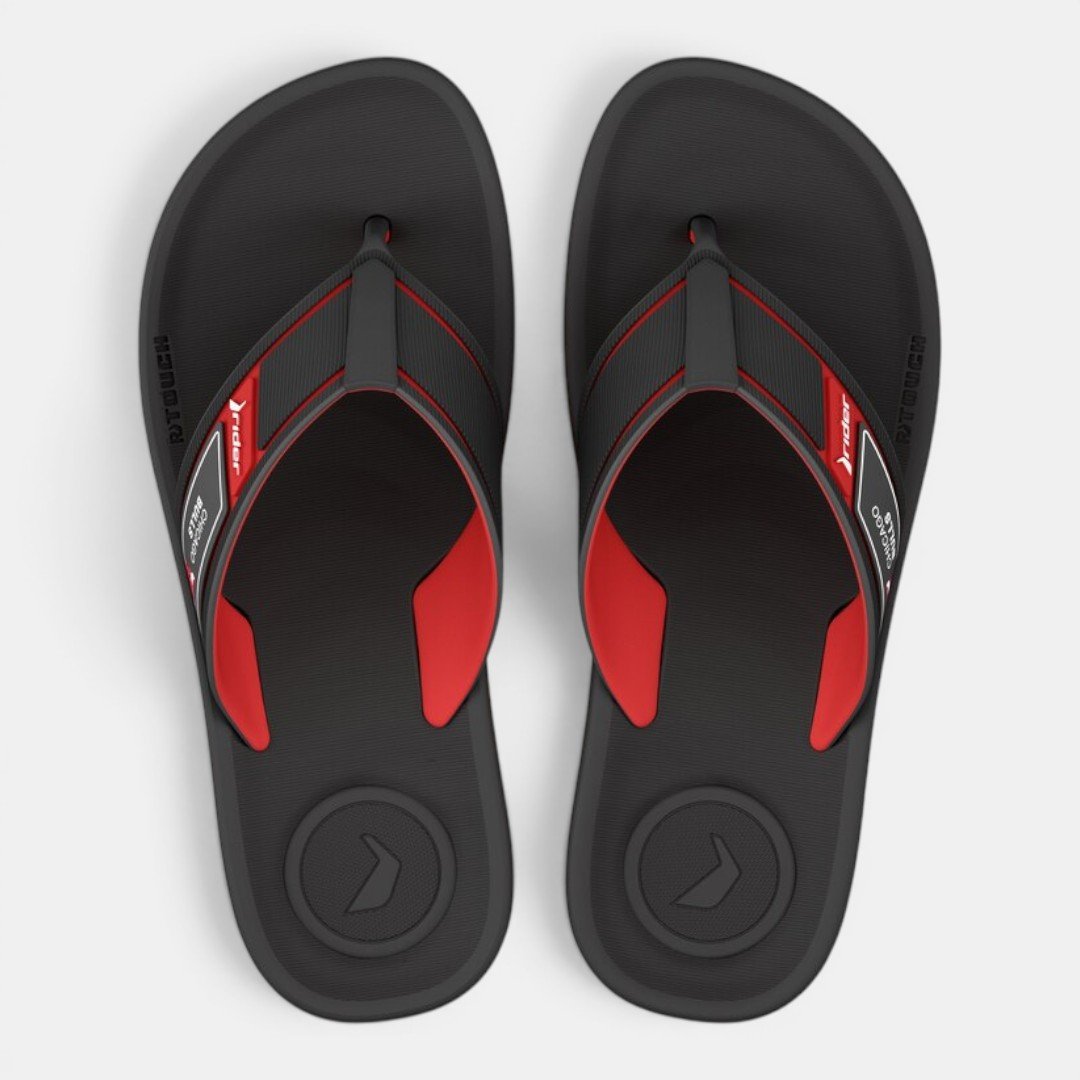 Chinelo Rider Trace Duo NBA Masculino Chicago Bulls Preto Preto 2