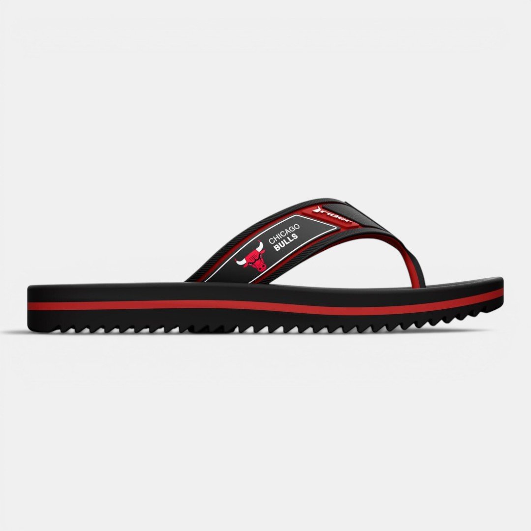 Chinelo Rider Trace Duo NBA Masculino Chicago Bulls Preto Preto 3