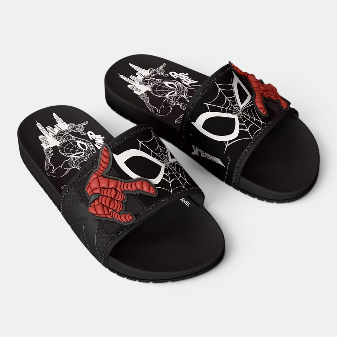 Chinelo Marvel Adventure Infantil Homem Aranha Preto