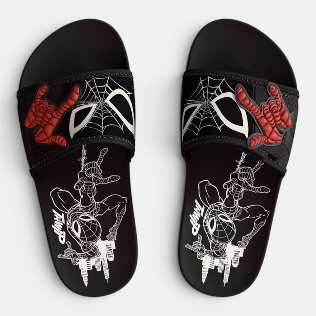 Chinelo Marvel Adventure Infantil Homem Aranha Preto Preto 3