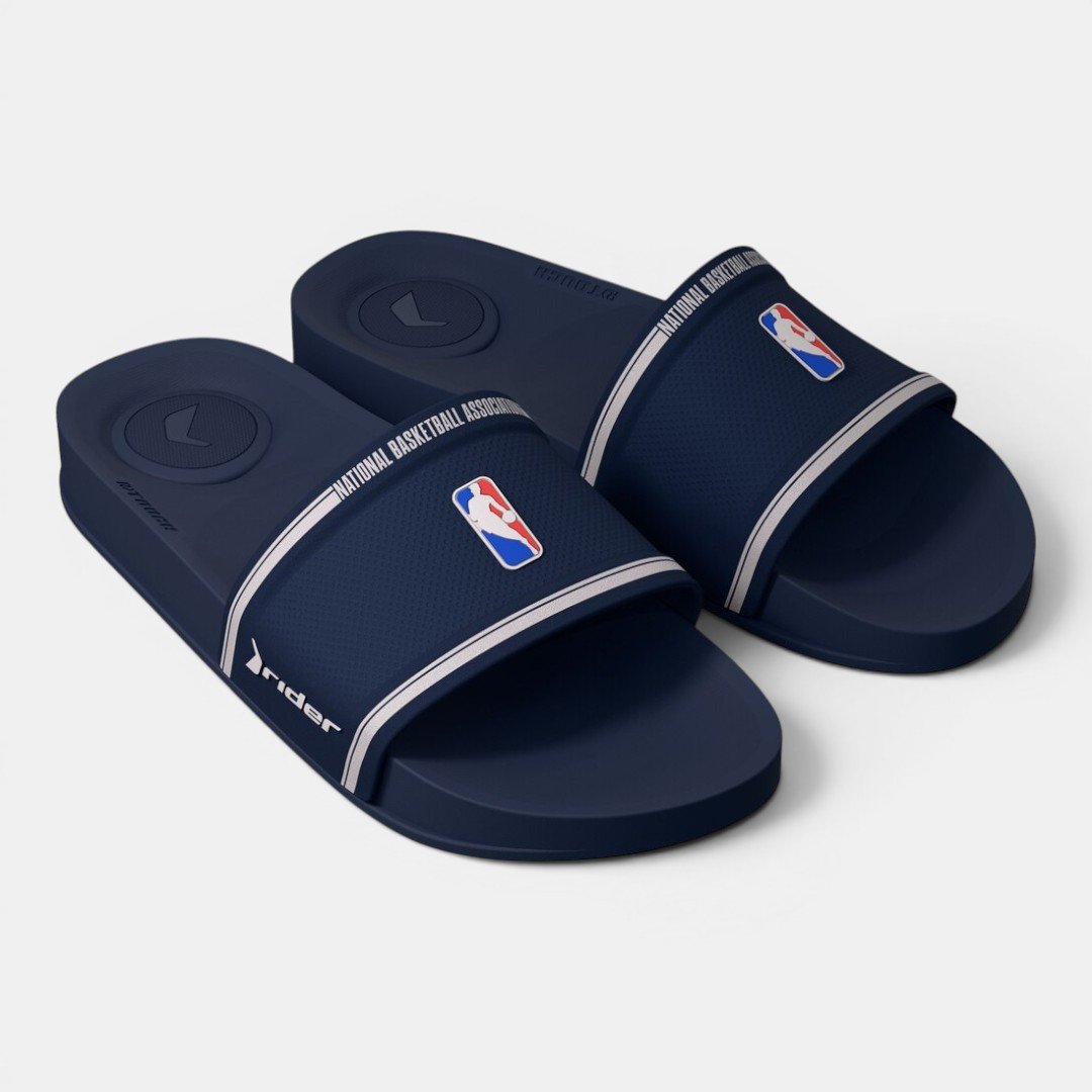 Chinelo Rider Trace NBA Slide Azul