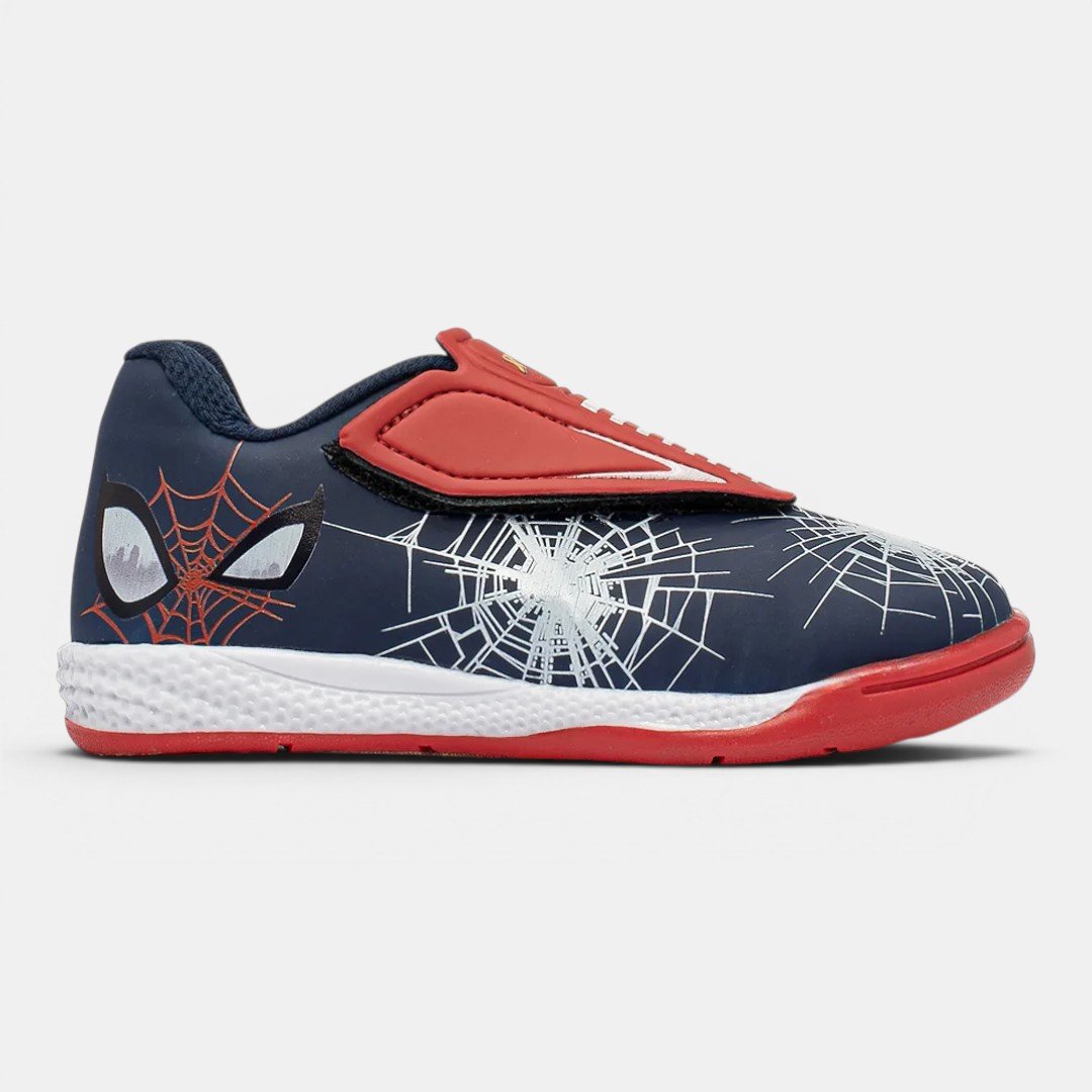 Chuteira Futsal Disney Homem Aranha Infantil Marinho