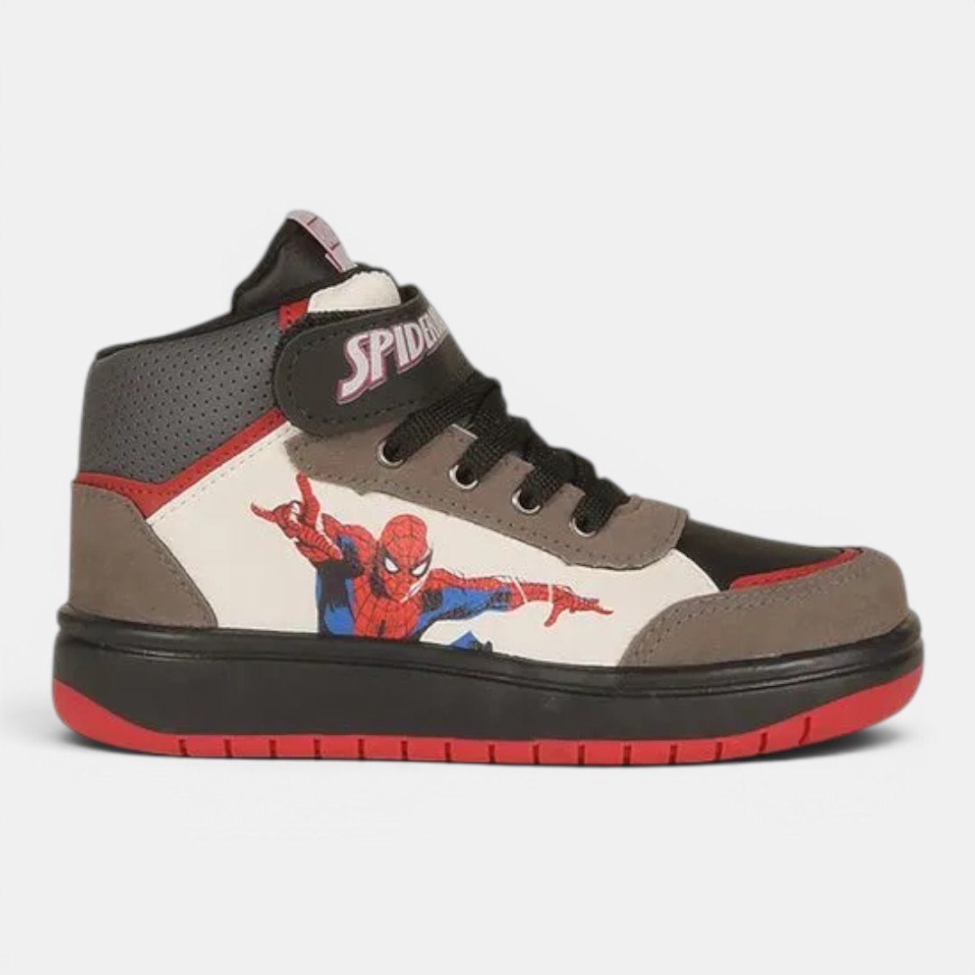 Tênis Disney Homem Aranha Cano Alto Infantil Branco