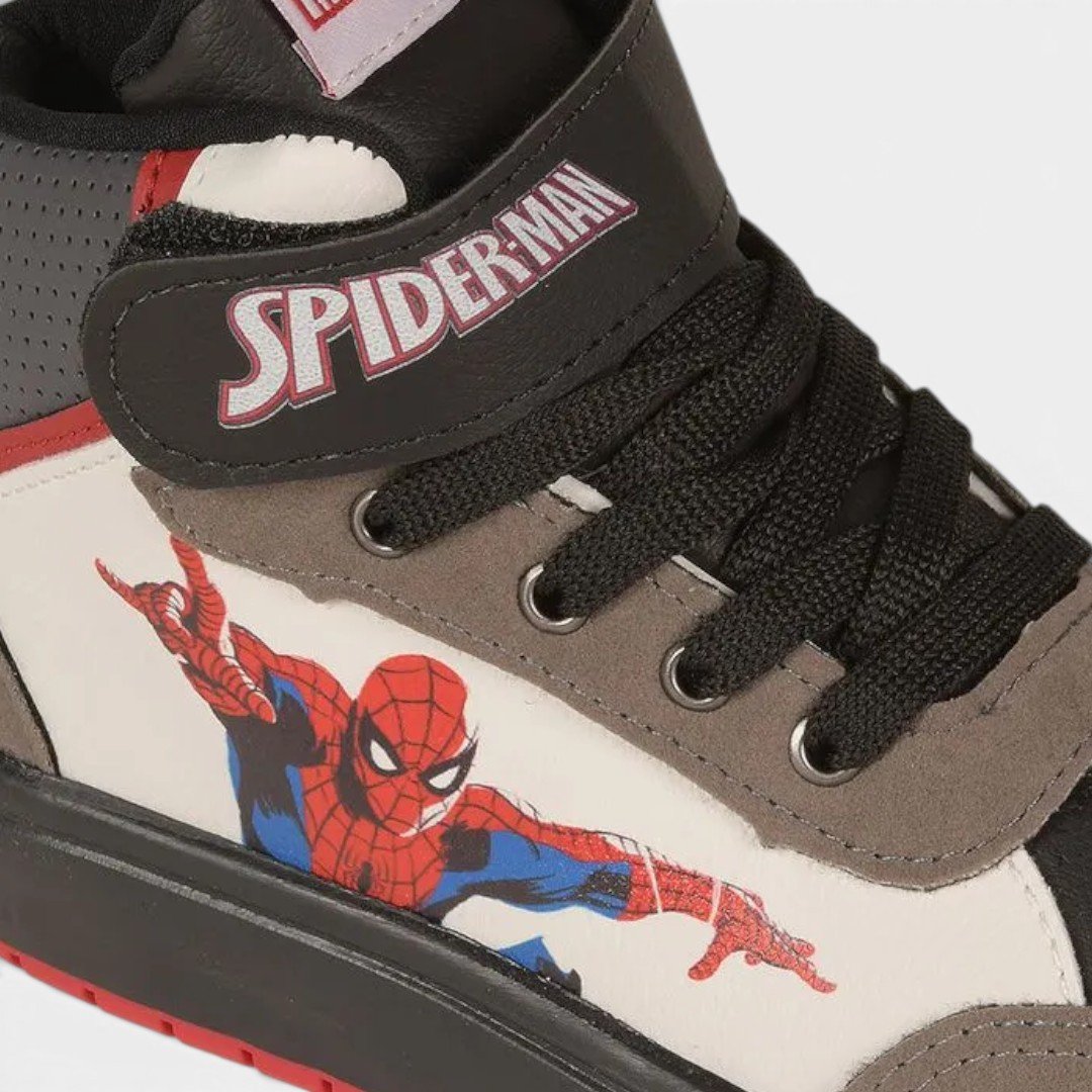 Tênis Disney Homem Aranha Cano Alto Infantil Branco Branco 4