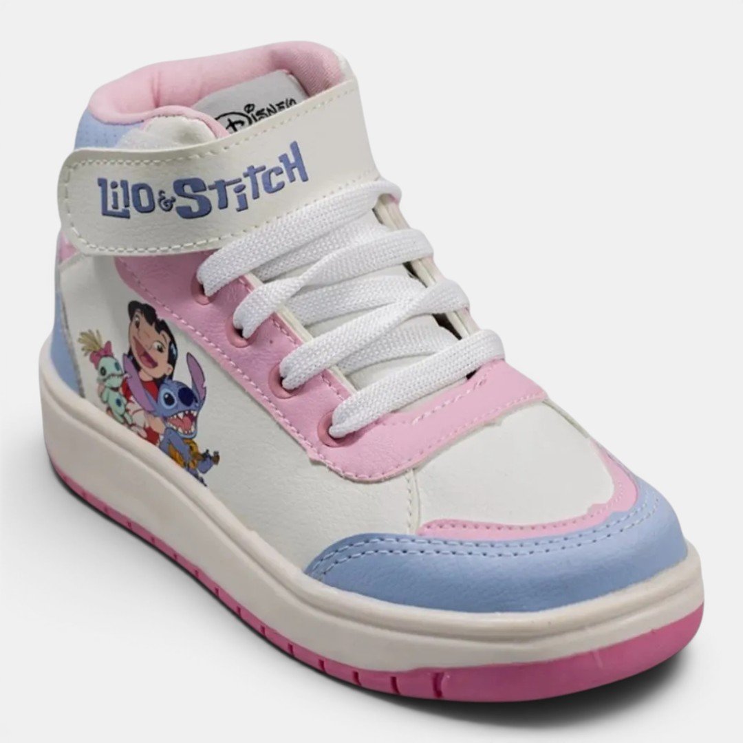 Tênis Disney Stitch Infantil Cano Alto Branco Branco 2