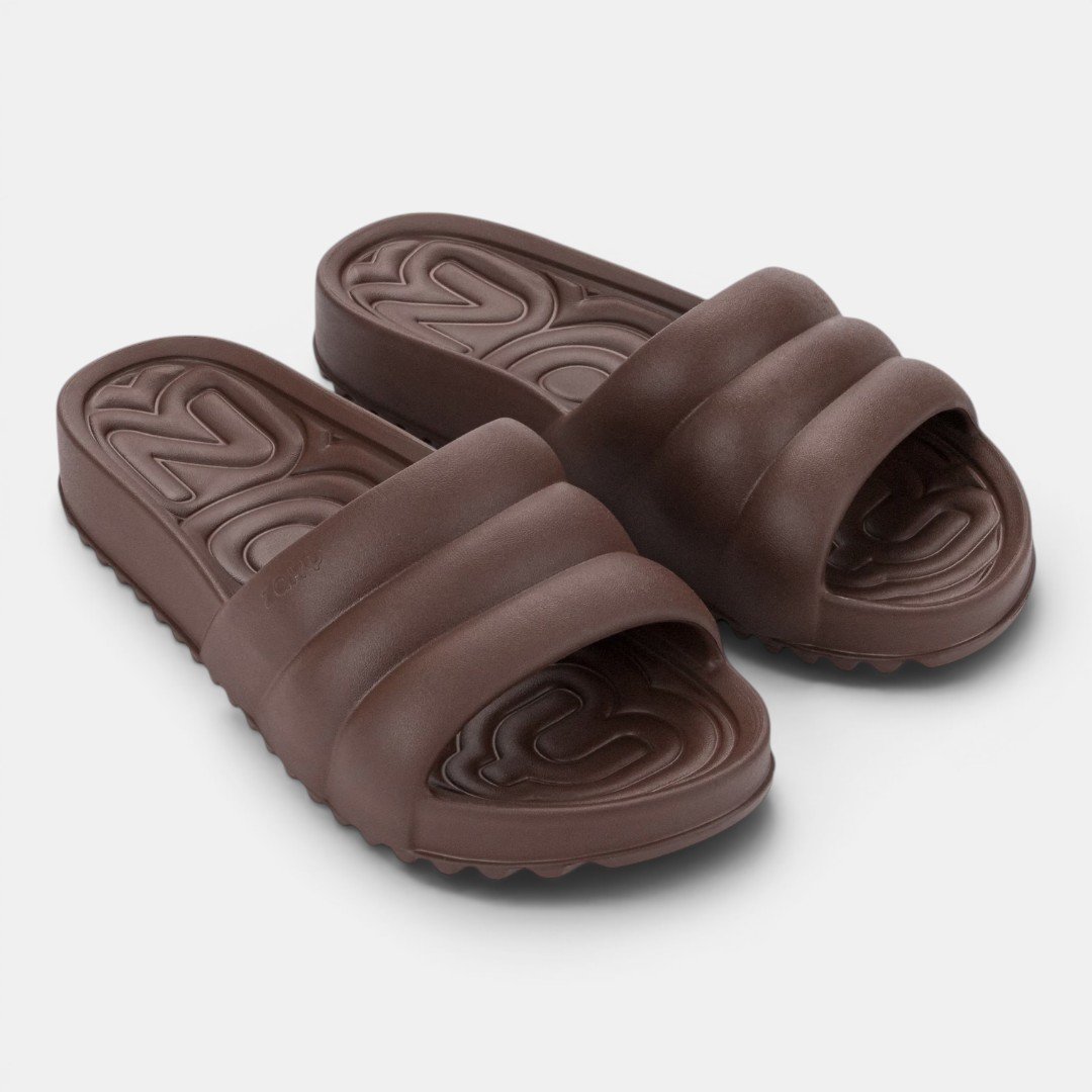 Chinelo Slide Zaxy Air Marrom Marrom 2