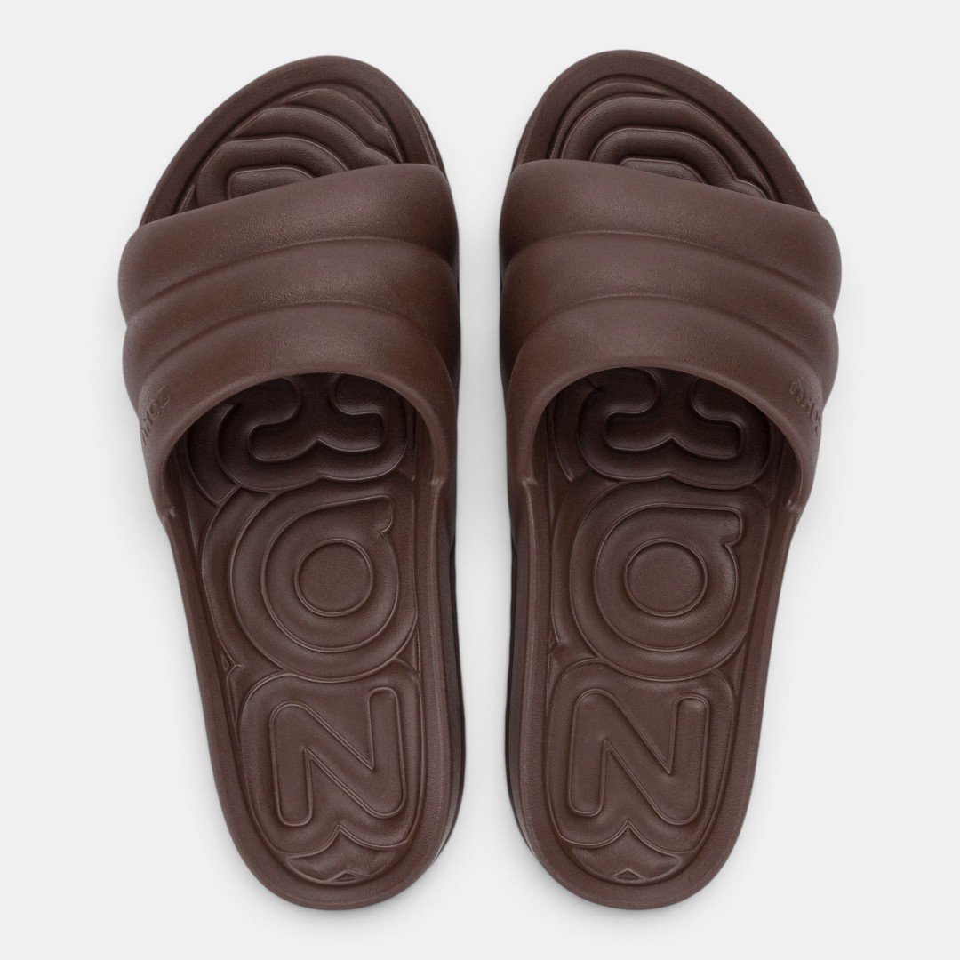 Chinelo Slide Zaxy Air Marrom Marrom 3
