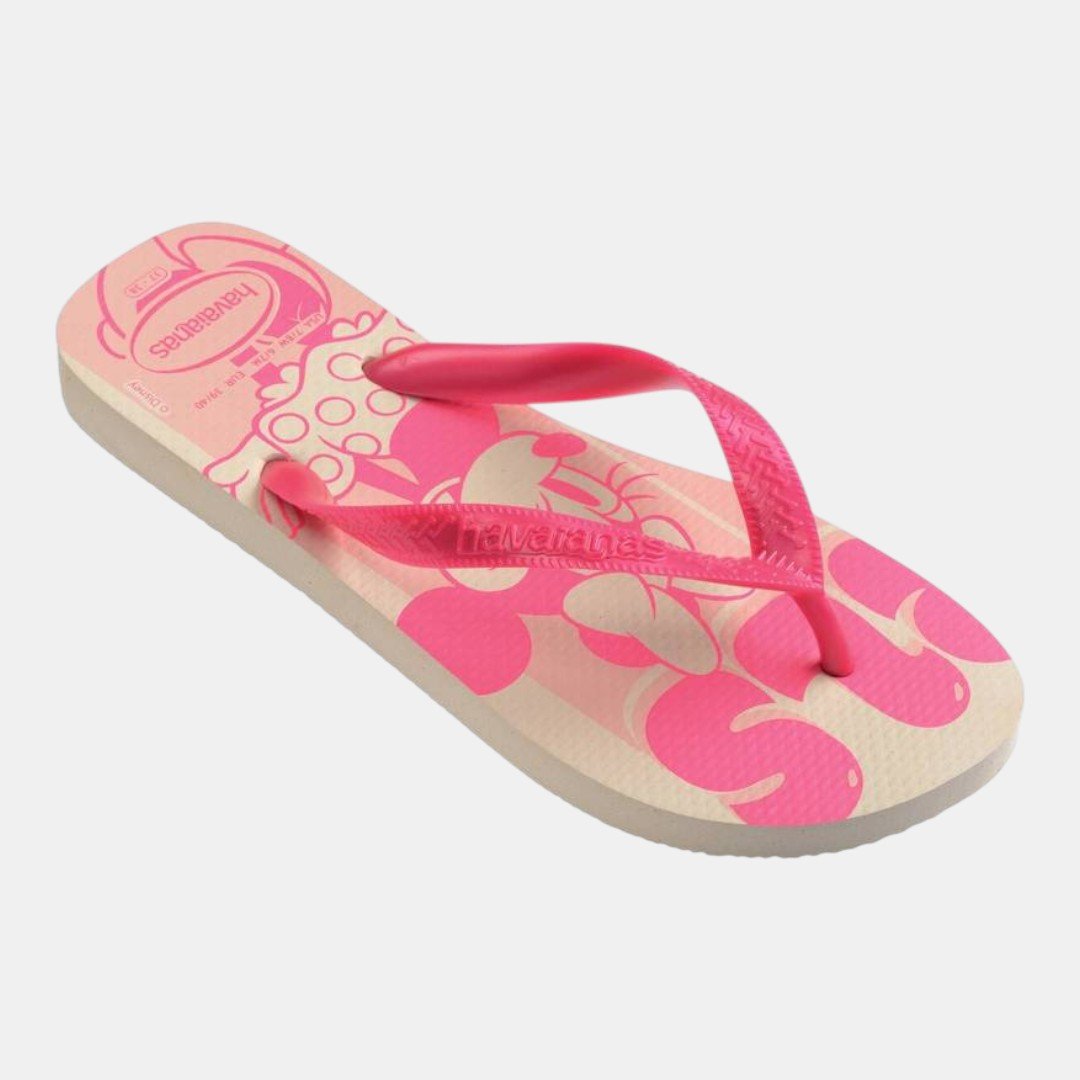 Chinelo Havaianas Top Disney Minnie Bege com Rosa Bege 2