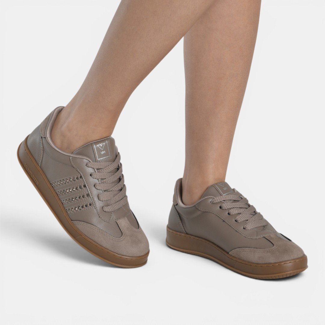 Tênis Via Marte Casual Feminino Cinza Marrom 4
