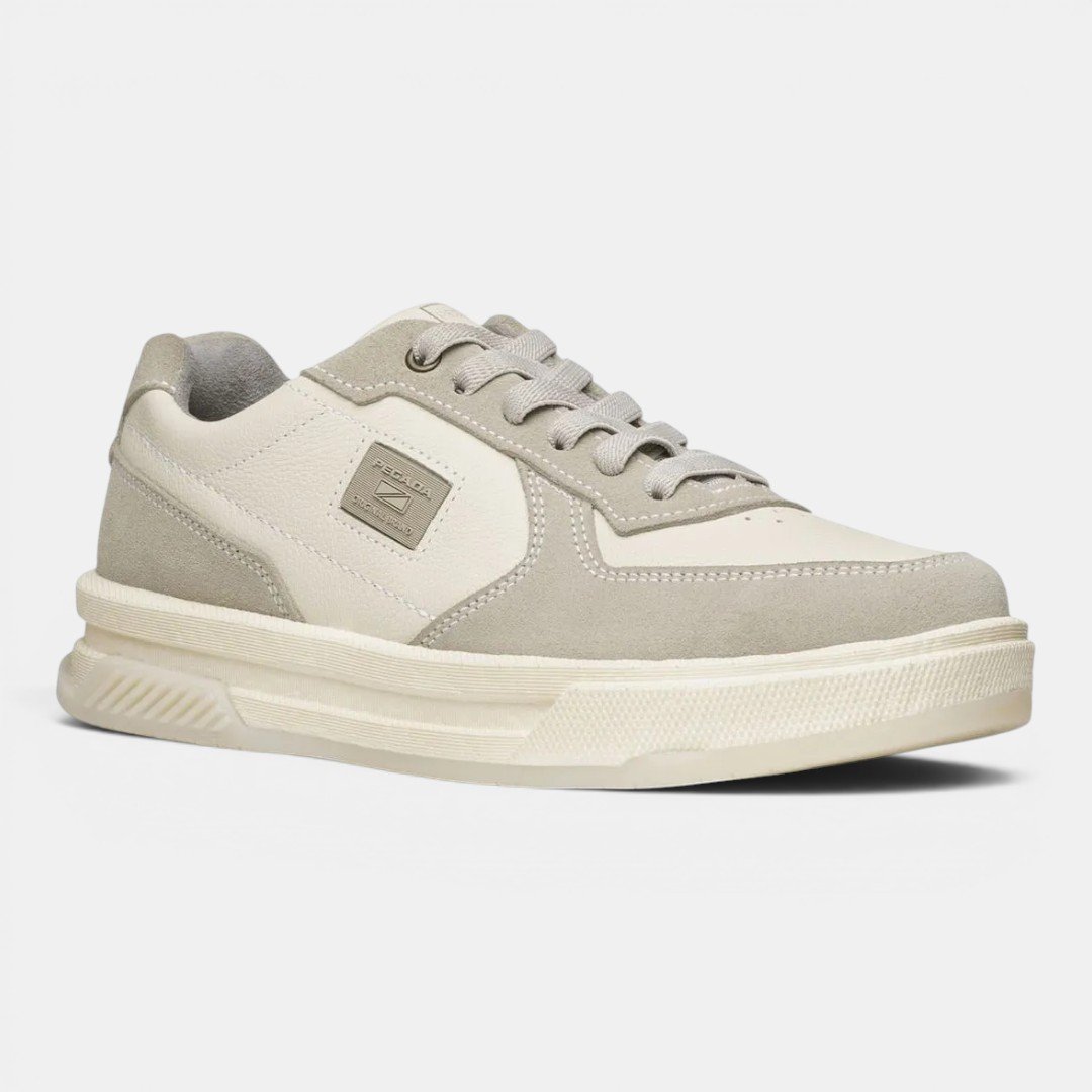 Tênis Casual Pegada Masculino Em Couro Off White Branco 2
