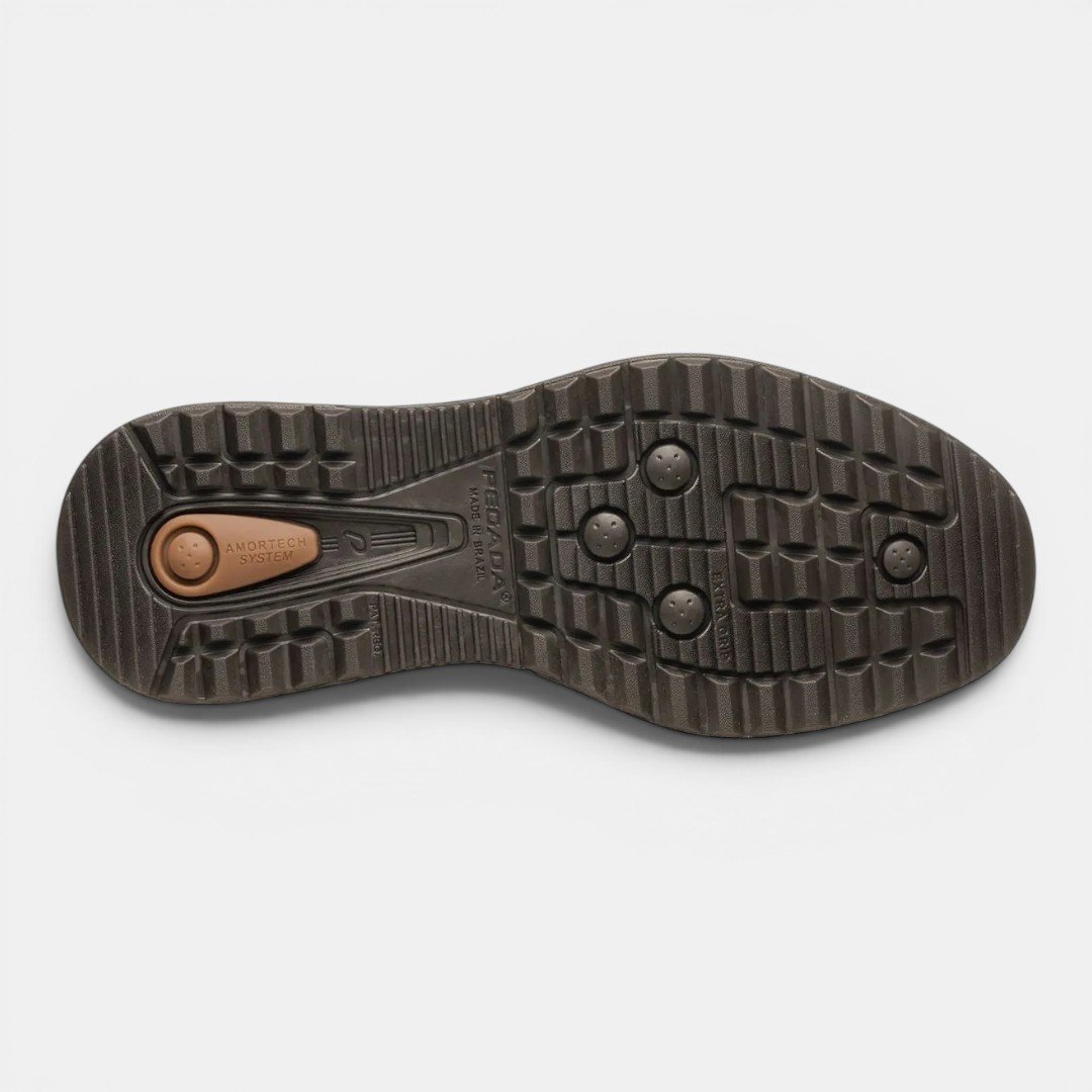 Tênis Casual Pegada Masculino Em Couro Bege Bege 3