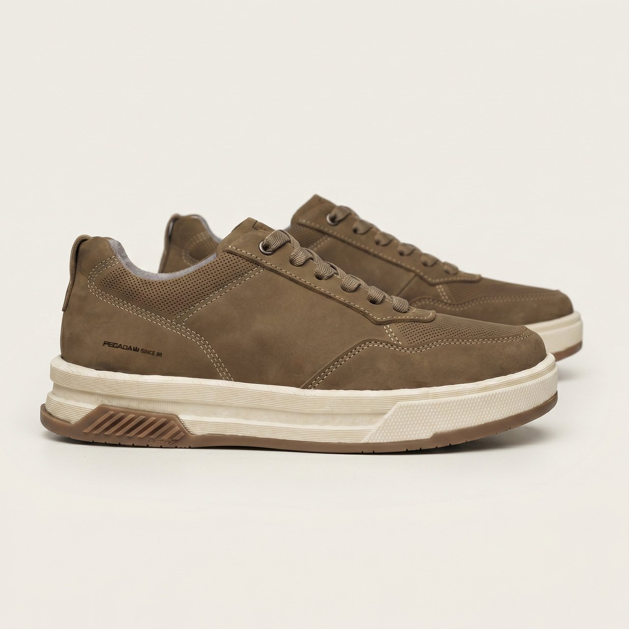 Tênis Casual Pegada Masculino Em Couro Caramelo Marrom 3