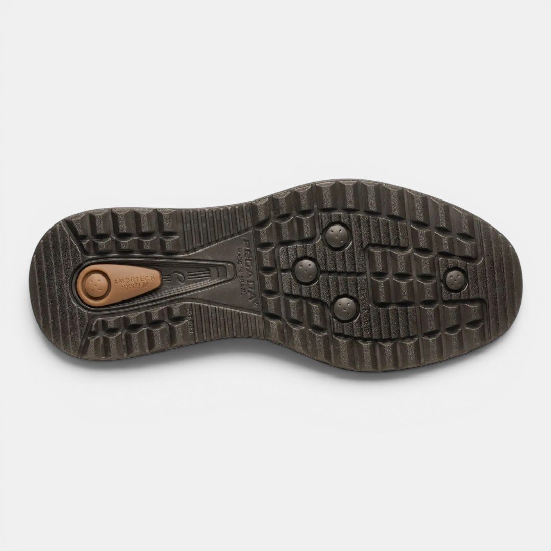Tênis Casual Pegada Masculino Em Couro Marrom Marrom 4