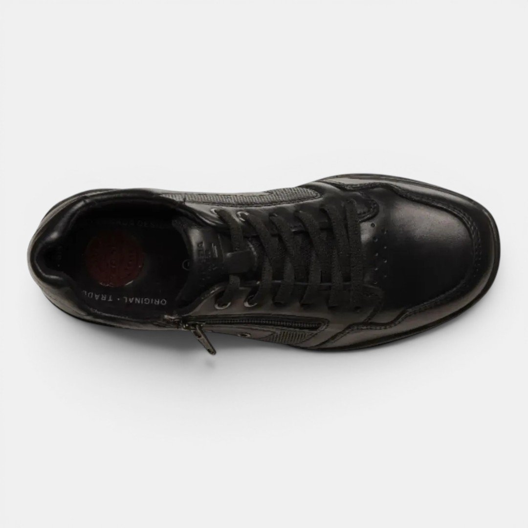 Tênis Casual Pegada Masculino Em Couro Preto Preto 4