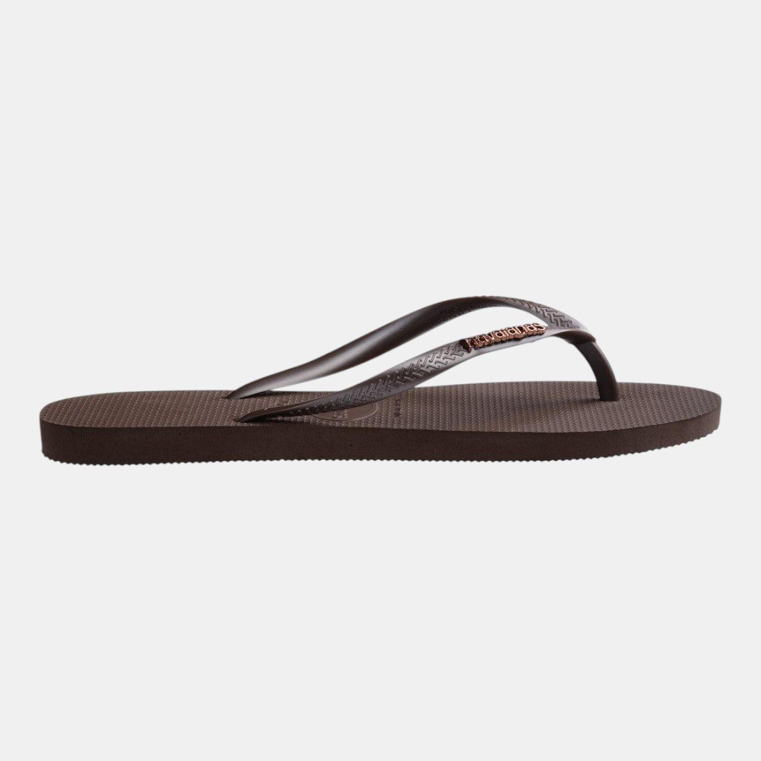 Chinelo Havaianas Slim Logo Metallic Marrom Café Marrom 3